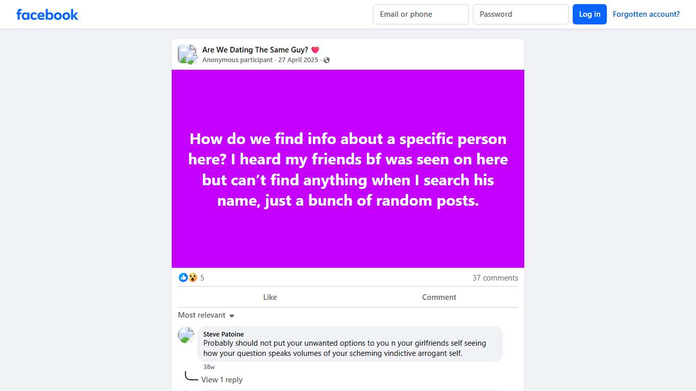 Are We Dating The Same Guy? ❤️ | How do we find info about a specific person here | Facebook